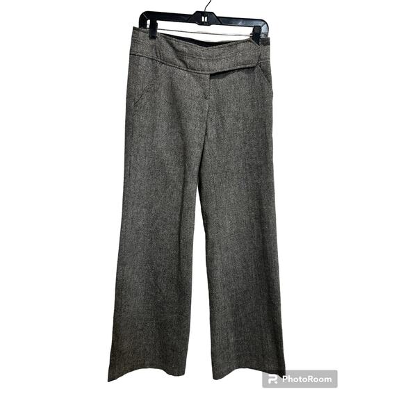 XOXO Twill Metallic Y2K Trouser Low Rise Pant Sz 3/4 Jr Gray Wide Leg Streetwear - Picture 3 of 10